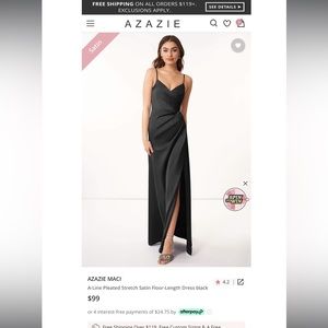 No longer needed. Worn once Azazie bridesmaid dress.